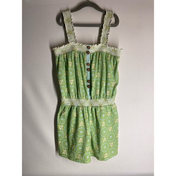 Matilda Jane Lets Go together Easy Sleep Romper Girls Size 14 Green Shorts Tank - Picture 1 of 4
